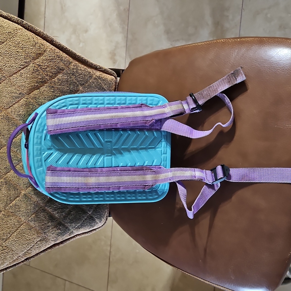 Crocs Blue Green Pink Purple Butterfly Hearts Mini Backpack Bag - Picture 2 of 5